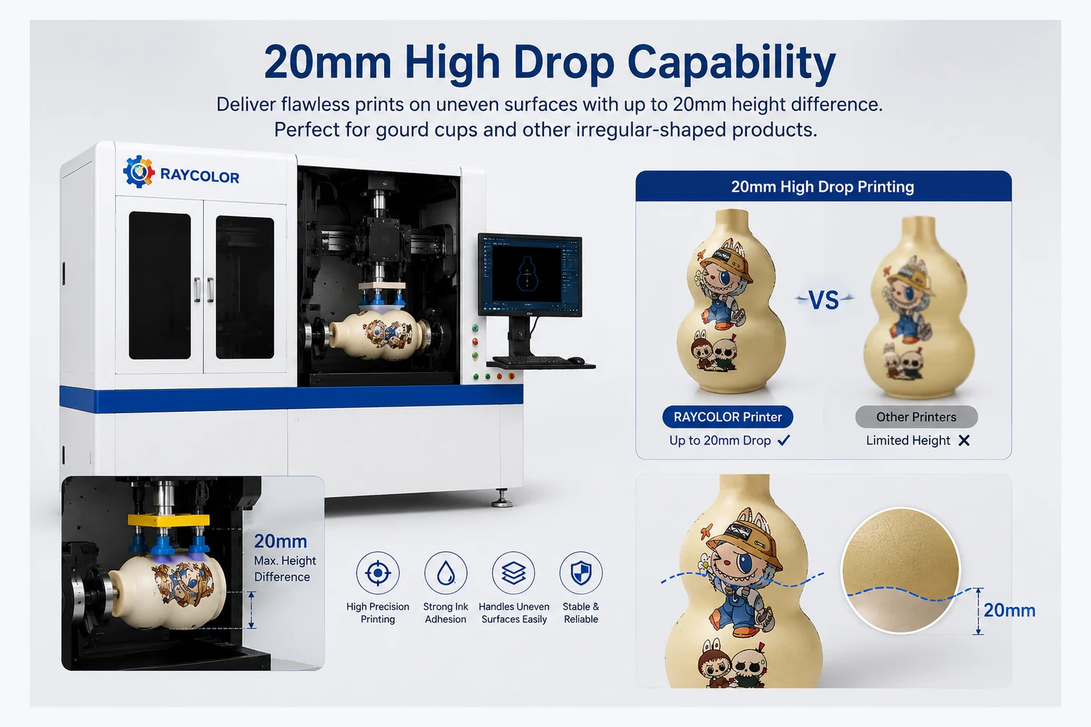 20 mm high-drop cylinder UV printing