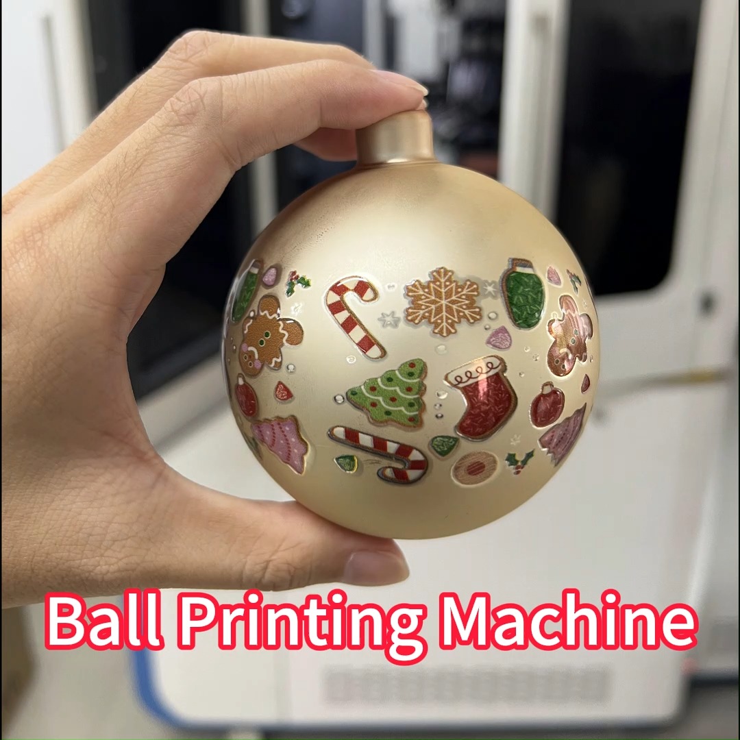 Holiday ornaments printed by Christmas Ball Printer