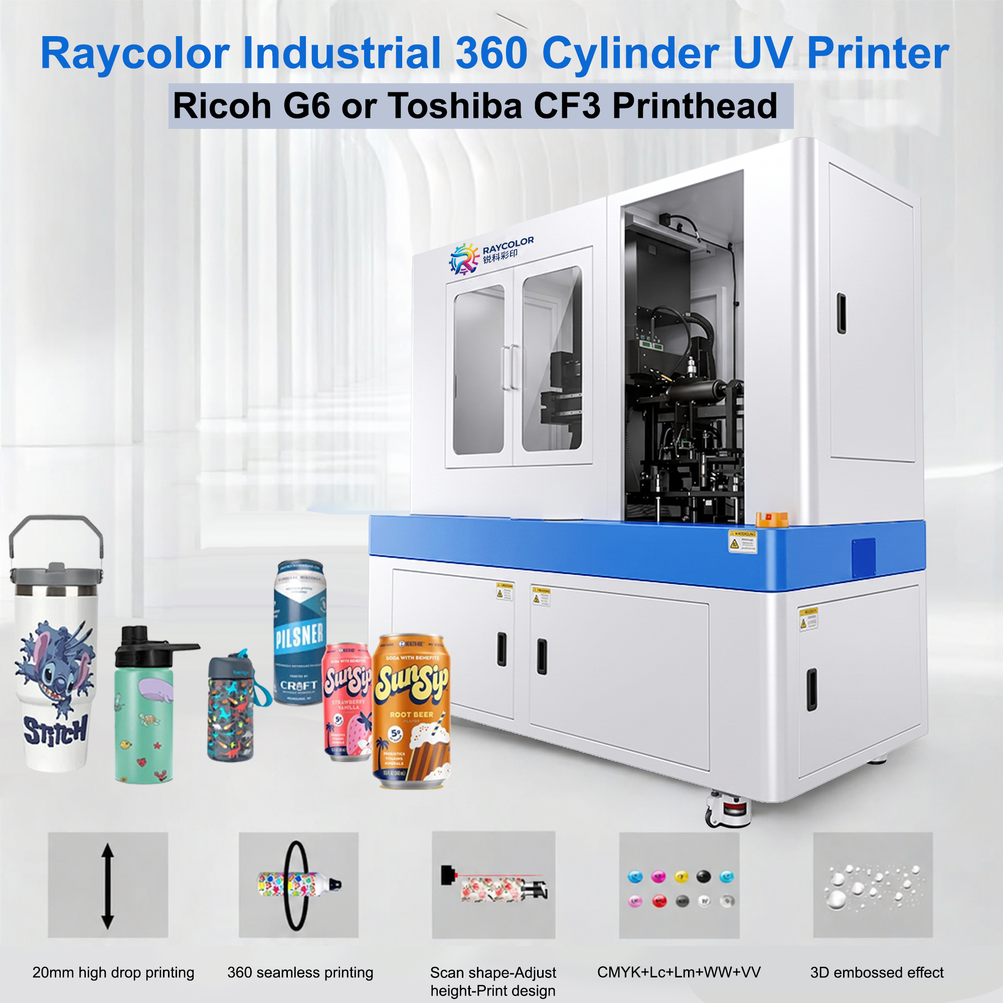 Raycolor Industrial Aluminum Can UV Printer